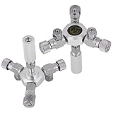 Hffheer Fish Tank CO2 Splitter Regulator Aluminum Alloy CO2 Splitter Regulator Aquarium Precise...