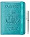 WALNEW RFID Passport Holder Cover Traveling Passport Case (Blue)