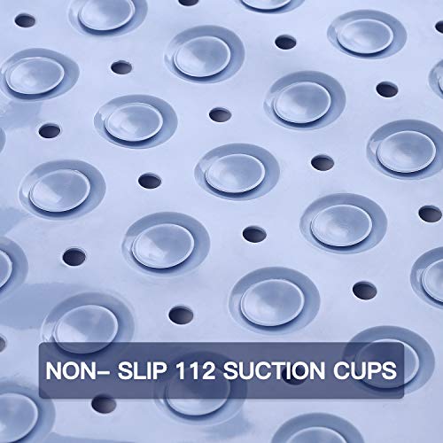 Yinenn Bath Tub Shower Stall Mats 31X15.5 Inch Non-Slip And Latex Free,Bathtub Mat With Suction Cups,Machine Washable Bathroom Mats With Drain Holes (Light Blue) #TOP2