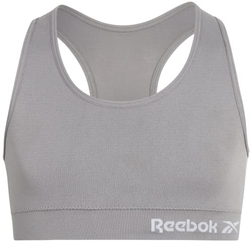 Reebok Girls' Bralette - Seamless Racerback Cami Bralette (2 Pack), Size Medium, Grey/Purple #TOP2