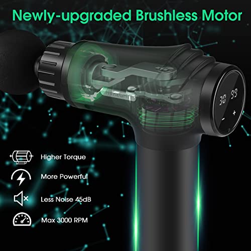 Hvreghy Massage Gun Deep Tissue, Percussion Body Muscle Massager For Athletes, Electric Back Massager For Pain Relief, Brushless Motor Super Quiet And Portable, Black #TOP5