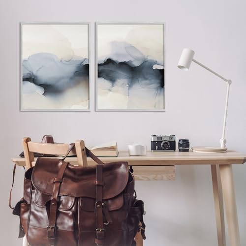 'Mysterious Abstract Obscure Watercolor'| 2pc Framed Giclee Art Set 2 by Stupell Industries - Used condition - Image 2