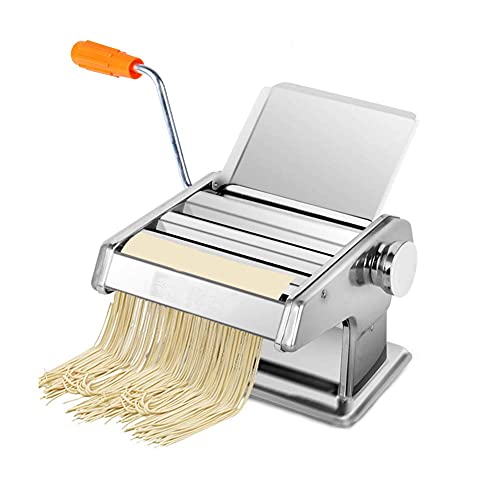 MOSHUO Kleine manuelle Nudelpresse, kommerzielle Haushalts-Multifunktions-Edelstahl-Haushalts-Nudelmaschine 6-Gang…