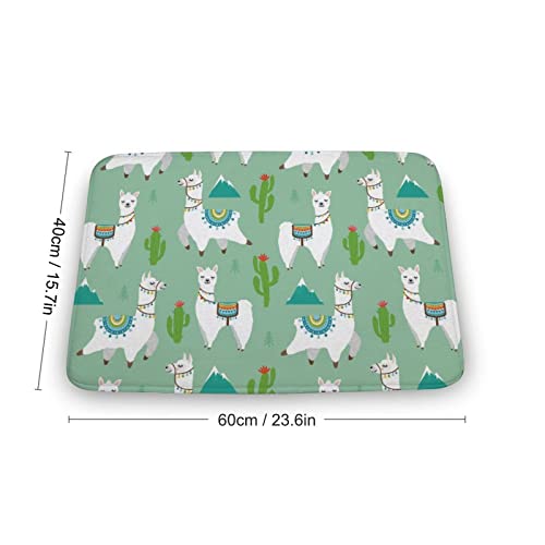 Llama Alpaca Cactus Door Mat Quick Dry Shoe Scraper Stain And Fade Resistant Repels Water Doormat Low-Profile Mats For Indoor Outdoor Entry 16X24 #TOP2