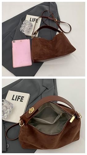 Bolso Hobo de Ante con Asa y Crossbody para Mujer miniatura 5