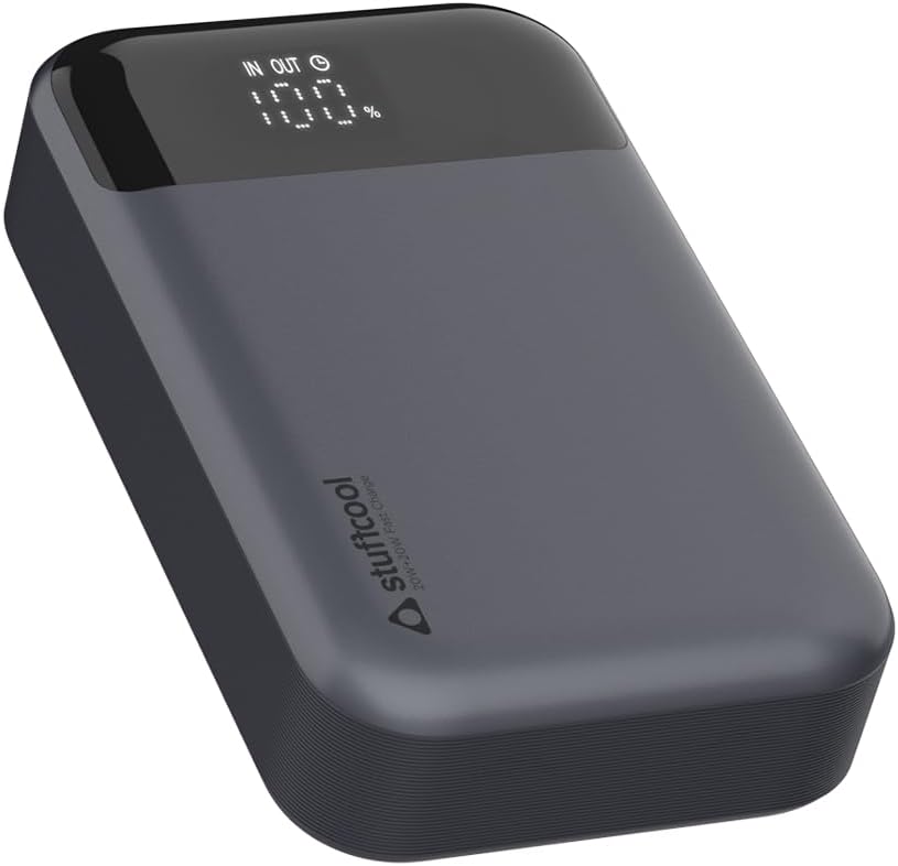 Stuffcool Mega 40, 20W+20W Dual Type C Port Compact Size simultaneous Fast Charging 10000mAh Powerbank, Charges 2 iPhones 50% in 30 mins at The Same time.