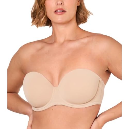 DELIMIRA Damen Trägerloser BH - Bügel BH mit geformte Cups Beige 85G