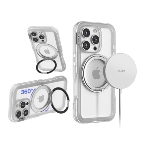 PLES Case for iPhone 16 Pro, ARCHE Twoface Ring Stand 360 Degrees, Non-Yellowing,Anti-Fingerprint,Shockproof Phone Bumper Cover, Anti-Scratch (Matt Clear, iPhone16 pro) by PLES - Used condition - US$22.48