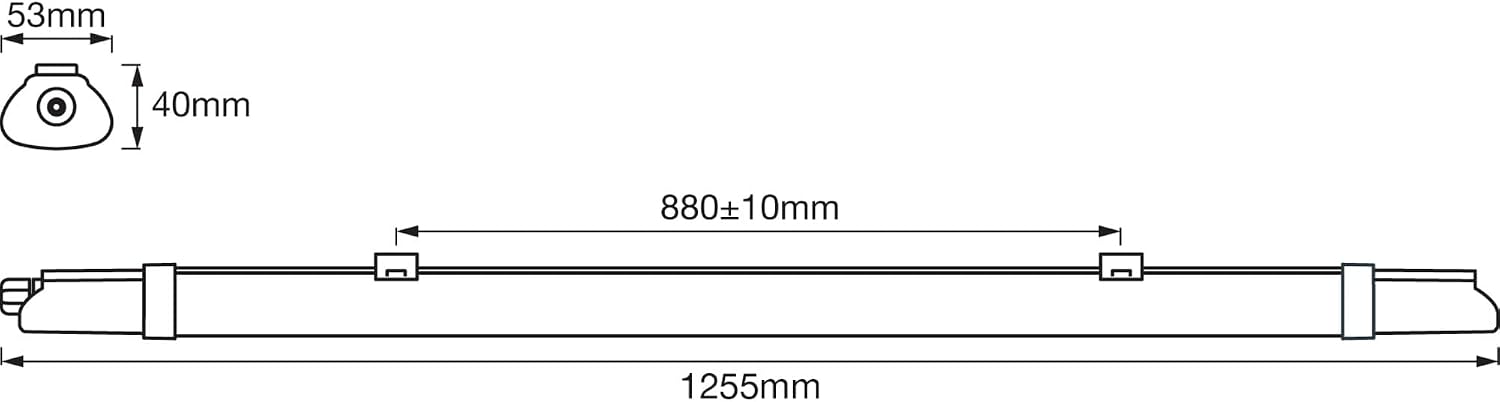 OSRAM Oprawa przeciwwilgociowa Submarine Slim 1 2M 18W 4000K IP65 1600lm biała obudowa z poliwęglanu długość 1245 mm do piwnic i warsztatów