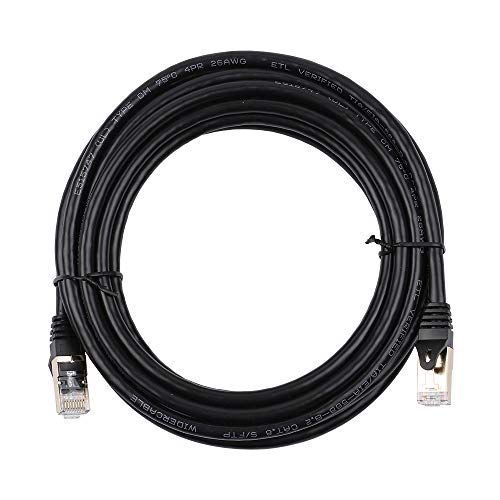 Zwbfu Cabo de rede CAT8 40Gbps Cabo Ethernet de 2000 M-Hz com blindagem multicamada 26AWG Núcleo de