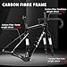HWEVDHJ 40/43/46/49/53cm Gravel Road Bike Frameset Carbon Fiber Frames Disc Brake Bicycle Frame Thru Axle 100/142mm Internal Routing with Carbon Fiber Fork(Green,53cm)