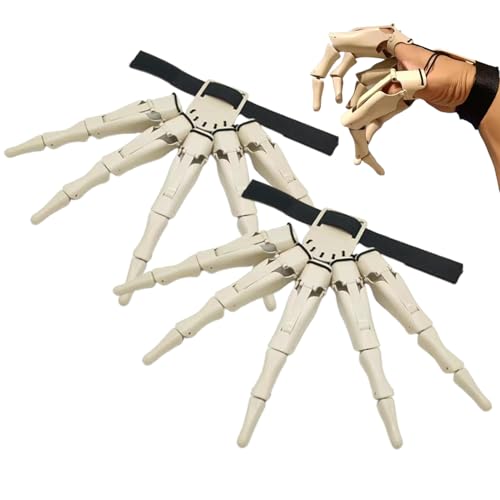 Doigts Articulés d'halloween - Extensions De Doigts Flexibles Squelette Effrayant | De Main De Griffe D'os De Mains, Jouets Fantômes De Sorcière Adaptés Aux Adultes Fête À Thème De Mascarade De M