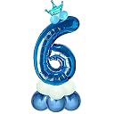Shopperskart Blue 32 Inches Numbers 6 Shape Large Big Foil Helium Balloons For Party Decorations In Happy Birthday Anniversary Office Items Materials Set Pack,13 Pcs gallery image