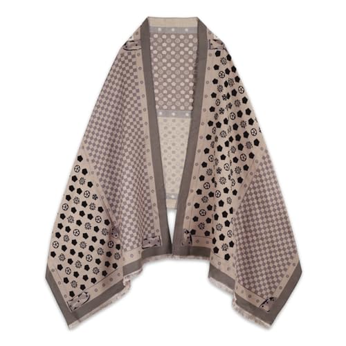 EXTREE Scarfs for Women Pashmina Silky Shawl Wrap for Evening Dressing Blanket Open Front Poncho Cape Agu-rosy Brown-star