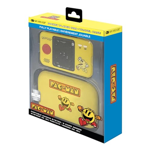 Image of My Arcade Pac-Man Pocket Player Bundle: Officially Licensed, Portable Gaming Console, Travel Case and Screen Protector Included. Includes Classic Mode and Speed Up Mode.