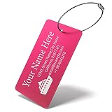 Luggage Tags for Suitcase - Personalized Engraved Metal Tag for Cruise Travel - Custom Name Tags Sui