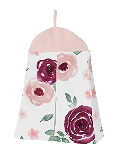 Sweet Jojo Designs Burgundy Boho Floral Girl Baby Crib Bedding Set Infant Nursery Room Quilt Fitted Sheet Blush Pink Bohemian Maroon Wine Rose Green And White Shabby Chic Watercolor Flower Farmhouse #TOP4
