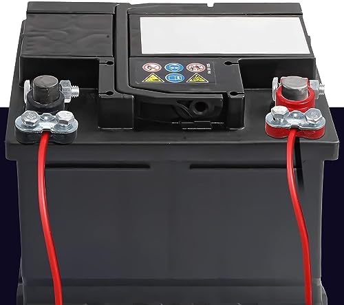 Miniatura 8 de Terminal de cable de batería, 2 conectores de abrazadera de terminal de cable, kit de conectores de terminal de cables, con 2 arandelas, apto para