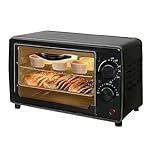 Ccarzzi 13L Mini Oven, 900W Tabletop Toaster Oven with Baking Pan and Grill Rack, 60 Min Timer, 100-250℃ Adjustable Temperature, for Roast Chicken, Pizza, Cookies, and Bread