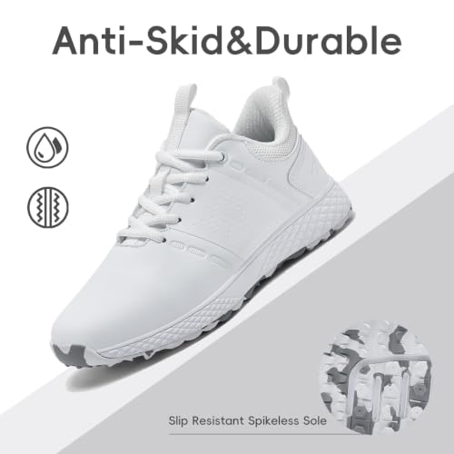 ULTIANT Womens Golf Shoes Waterproof Spikeless Lightweight Breathable White by ULTIANT - Used condition - Image 4