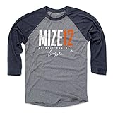500 LEVEL Casey Mize 3/4 Sleeve T-Shirt (Baseball Tee, Medium, Navy/Heather Gray) - Casey Mize Detroit Elite WHT