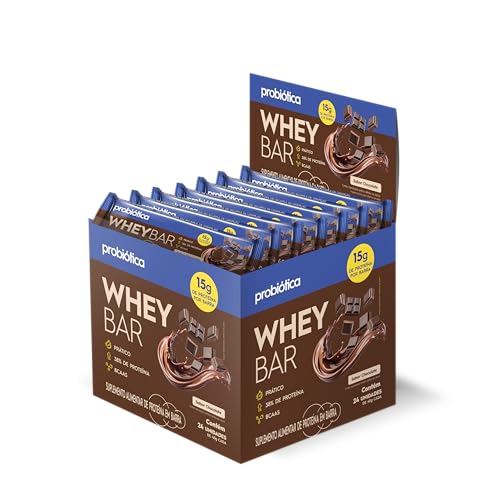 Whey Bar High Protein, Chocolate, Probiótica, 40 G, 24 Unidades