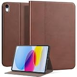NANRUIL for iPad (A16) 11th gen 11 inch 2025 and iPad 10th gen 10.9 inch Case 2022 Genuine Leather Cover Protective Shell,Auto Wake/Sleep.Red Brown