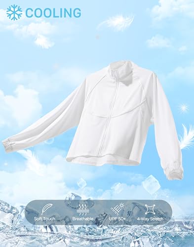 women39s athletic workout jacket lightweight upf 50 long sleeve sun protection shirts zip up cropped sun jacket hiking tops