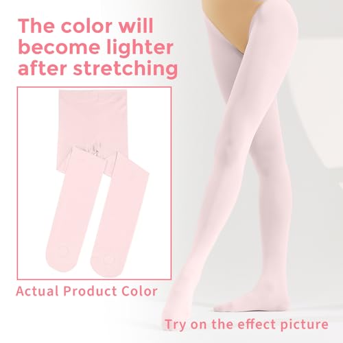 Buauty 2 Pairs Girl'S Ballet Dance Tights,Convertible Transition Toddler Pantyhose Kids Soft School Footed Legging Stockings thumb #1