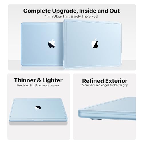 Image of Soonjet for MacBook Air 15 inch Case | M5 M4 M3 M2 2026 2025-2023 | Thinner, Lighter, Tougher | True-to-Original Color | Protective Hard Shell Laptop Cover | A3448 A3241 A3114 A2941 | Sky Blue Clear