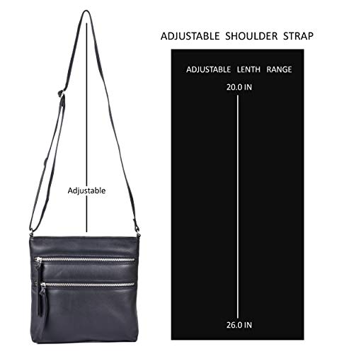 Smooth Black Leather Crossbody Purses and Handbags for Women - Crossover Bags
