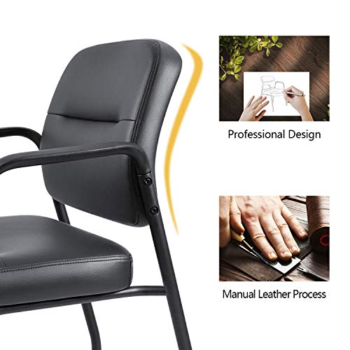 Devoko Office Reception Chairs Executive Leather Guest Chairs With Armrest Ergonomic Upholstered Lumbar Support Side Chairs #TOP5
