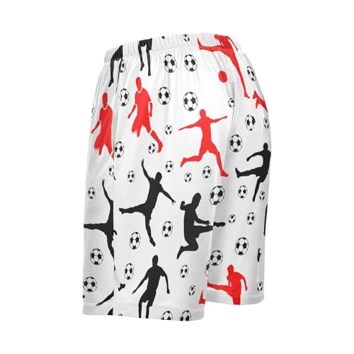 Soccer Player Ball Pajama Shorts for Men Lounge Pants Sleep Bottoms Men'S Sleep Shorts with Pockets, S-XXL3