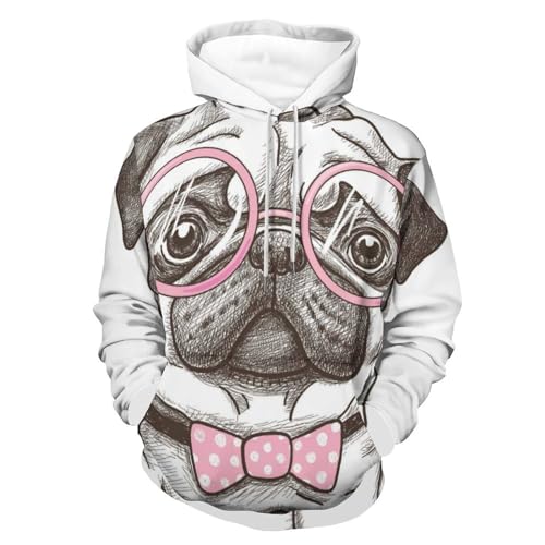 Sweat à capuche Pug rose : fini les tenues ternes avec ce pull unisexe confortable