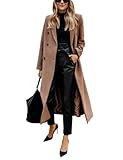 IDEALSANXUN Long Wool Coats for Women Trench Coat 2025 Fall Jackets Winter Peacoat Dressy Tweed Blazer, Dark Khaki, M