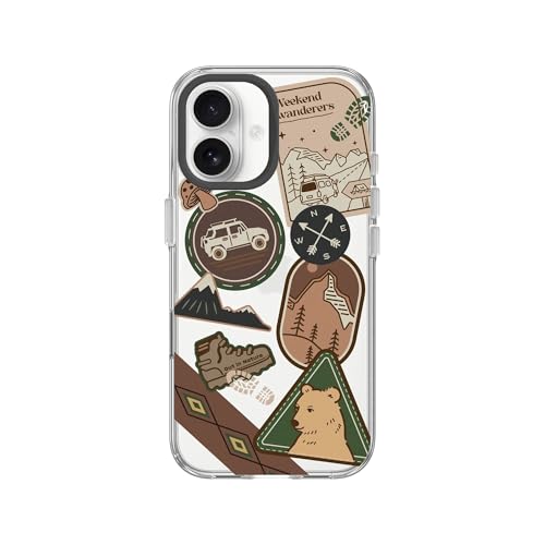 Coque premium RhinoShield Clear iPhone 16 anneau noir Return to Nature