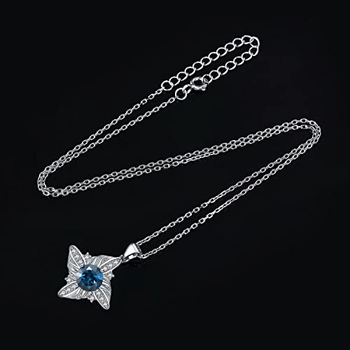 Pendentif Topaze Bleue Naturelle 2.3ct de haute joaillerie en Argent 925