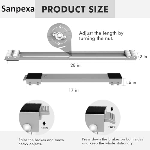 Image of Washing Machine Refrigerator Mobile Base, Washing Machine Stand Multi Functional Movable Adjustable Base, Appliances Roller Pairs Heavy Duty, for Dryer and Refrigerator