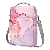 MoKo 9-11 pulgadas funda de transporte con correa para el hombro para iPad Air M3, iPad A16 2025, Pro 11 pulgadas, i-Pad 10/9/8/7th Gen, Tab S8/S9 11', Rosa Nublado