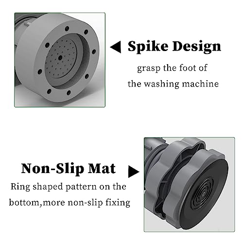 4 Stück Waschmaschine Fußpolster, Anti Rutsch Vibration Dämpfer Pads, Schwingungsdämpfer Waschmaschine Füße Pad, Waschmaschine Gummifüße für Waschmaschinen Trockner, Verstellbare Höhe 8.5-10.5cm