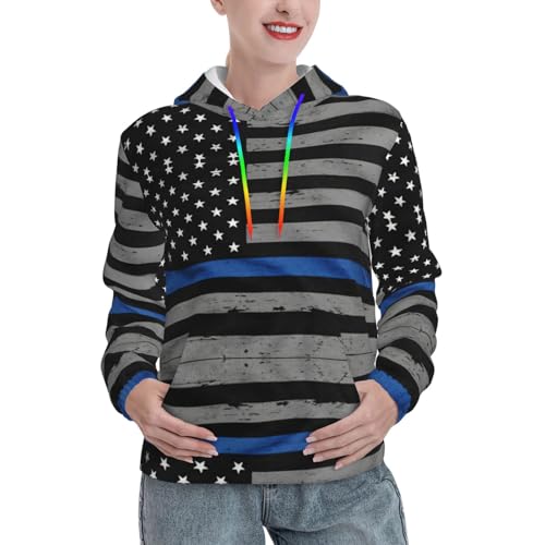 Sweat à capuche femme motif drapeau américain pour le printemps