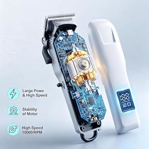 SHYEEH Cordless Hair Clippers for Men, Professional Barber Clippers — photo 4 of 6