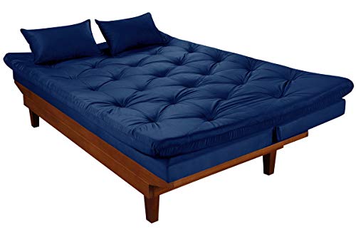 Sofá Cama Reclinável Caribe 8 Cores Disponíveis Essencial Estofados (AZUL MARINHO)