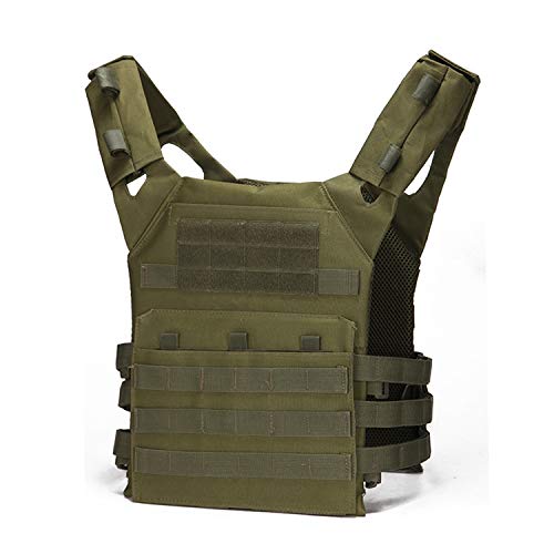 TACWINGS Tactical Vest, Modular Lightweight Durable Tactical Gear, Adjustable Ultra-Light Breathable Protection Vest for Outdoor Paintball Training - Green