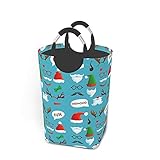 Bxfdc Cesto de lavandería Foto de Navidad Cesto de lavandería Papelera de Lavado Plegable Almacenamiento de Lavado con Asas 50 L