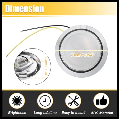 Lámpara LED redonda para techo interior de coche 12V miniatura 6