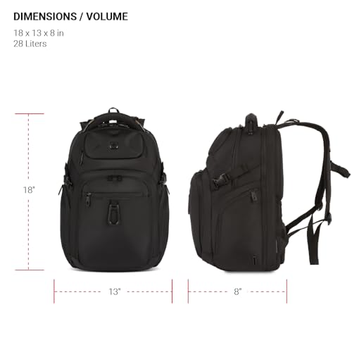 SWISSGEAR Endure Scansmart Laptop Backpack, Fits up to 17-Inch Laptop with Multiple Organizer Pockets, Black/Black, 18-Inch by SwissGear - Used condition - Image 5