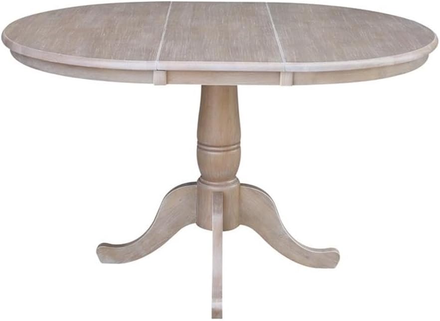 IC INTERNATIONAL CONCEPTS 36" Round Top Pedestal Table with 12" Leaf - 29.3" H - Dining Height