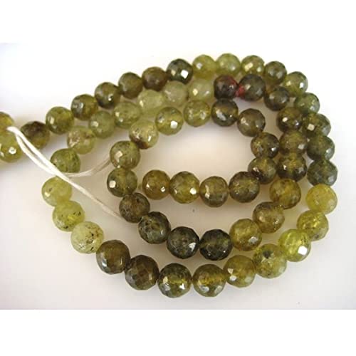Grenat vert perles rondelles 6mm v親sonite facettée pour création bijoux fil 7 pouces