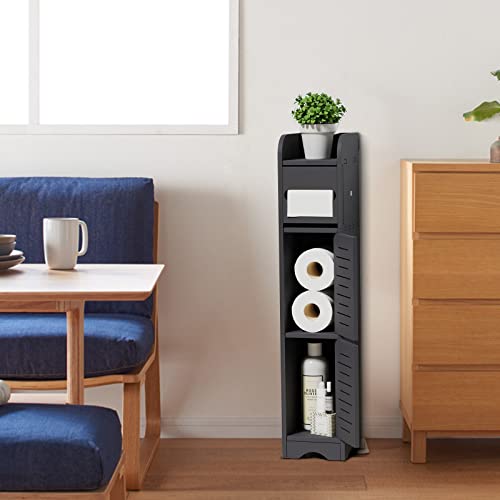 Gakov Small Bathroom Storage Cabinet, Toilet Paper Organizer For Small Space Corner And Small Bathroom Organizer, 4-Tier Bathroom Organizer (Dark Grey) #TOP7